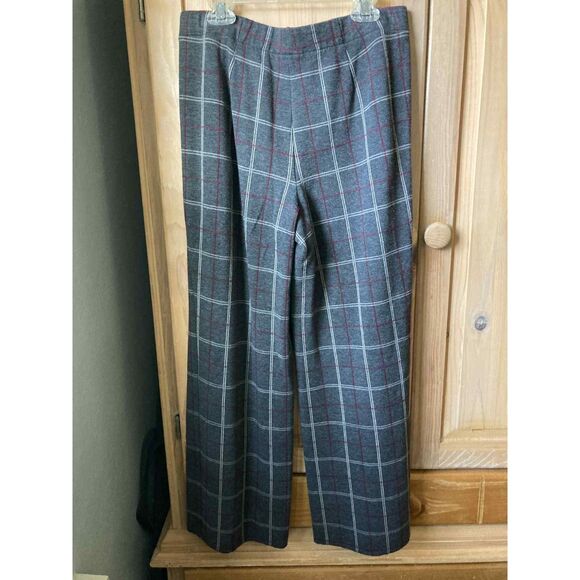 J. Jill | Ponte Full Leg Knit Stretch Knit Pants in Windowpane Plaid | XS - Picture 3 of 5
